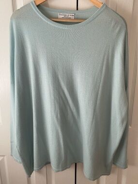 JOHNSTONS OF ELGIN Lunan Green Wool Cashmere Silk Slouchy Oversized Sweater S/M